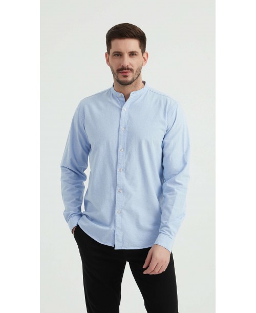 M2501-5 Chemise en oxford - Bleu