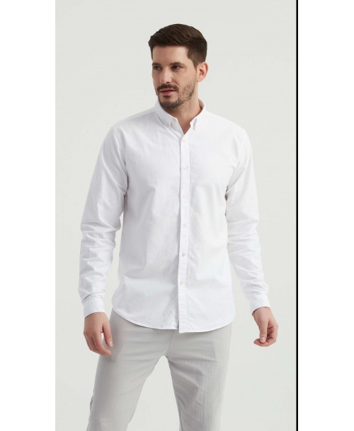 2502-1 Chemise en oxford - Blanc