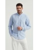 2502-4 Chemise en oxford - Bleu & Blanc