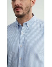 2502-4 Chemise en oxford - Bleu & Blanc