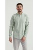 2502-5 Chemise en oxford - Vert & Blanc