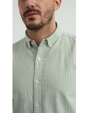 2502-5 Chemise en oxford - Vert & Blanc