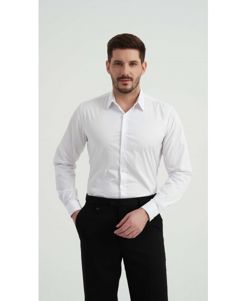 SAT-254-1 Chemise en coton - Blanc