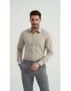 SLIM5047-7 Chemise carreaux tartan slim fit - Beige