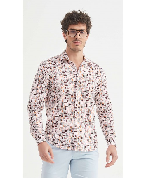 ENZO-108-01 Chemise "PREMIUM" à motifs coupe ajustée