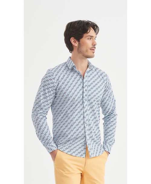 ENZO-108-14 Chemise "PREMIUM" à motifs coupe ajustée