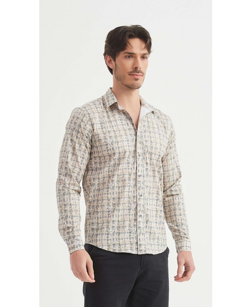 ENZO-108-15 Chemise "PREMIUM" à motifs coupe ajustée