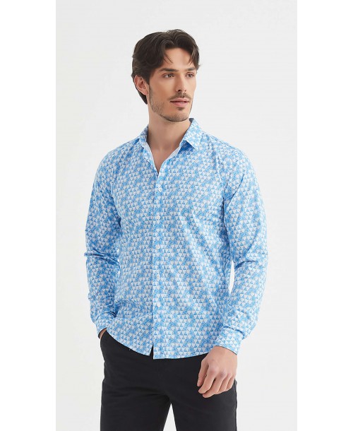 ENZO-108-23 Chemise "PREMIUM" à motifs coupe ajustée