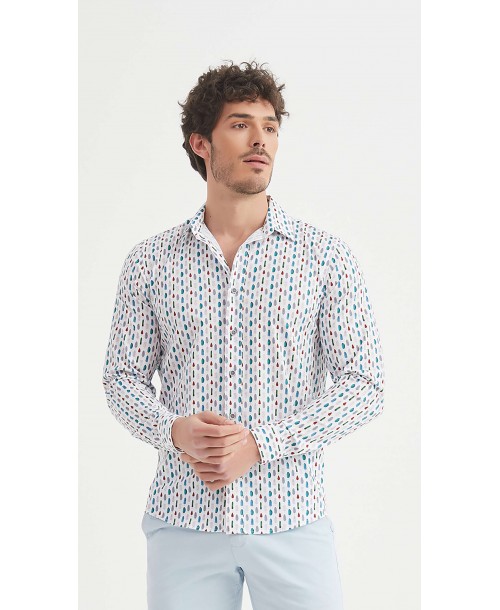 ENZO-108-25 Chemise "PREMIUM" à motifs coupe ajustée