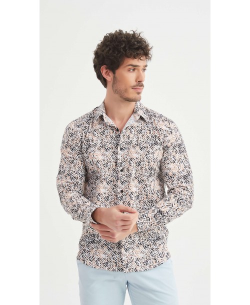 ENZO-108-32 Chemise "PREMIUM" à motifs coupe ajustée