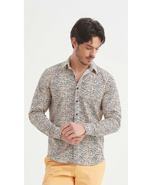 ENZO-108-05 Chemise "PREMIUM" à motifs coupe ajustée