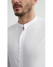 ENZO-116-01 Chemise col mao - Blanc