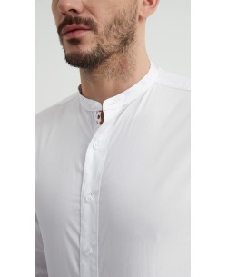 ENZO-116-01 Chemise col mao - Blanc