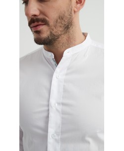 ENZO-116-02 Chemise col mao - Blanc