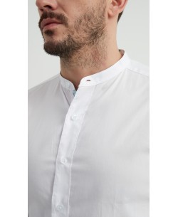 ENZO-116-03 Chemise col mao - Blanc