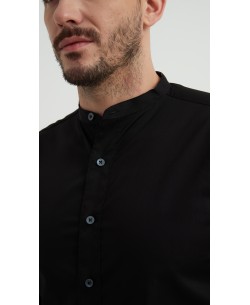 ENZO-116-05 Chemise col mao - Noir