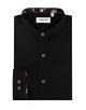 ENZO-116-05 Chemise col mao - Noir