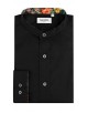 ENZO-116-06 Chemise col mao - Noir