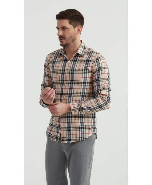 SLIM5048-2 Chemise carreaux TARTAN slim fit