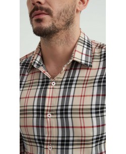 SLIM5048-2 Chemise carreaux TARTAN slim fit