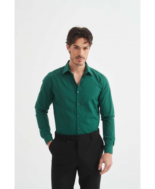 YE-282 Chemise verte coupe confort