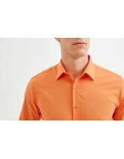 YE-206 Chemise orange coupe confort