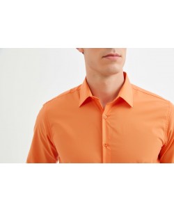 YE-206 Chemise orange coupe confort