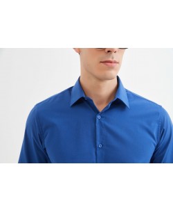 YE-208 Chemise bleu roy coupe confort