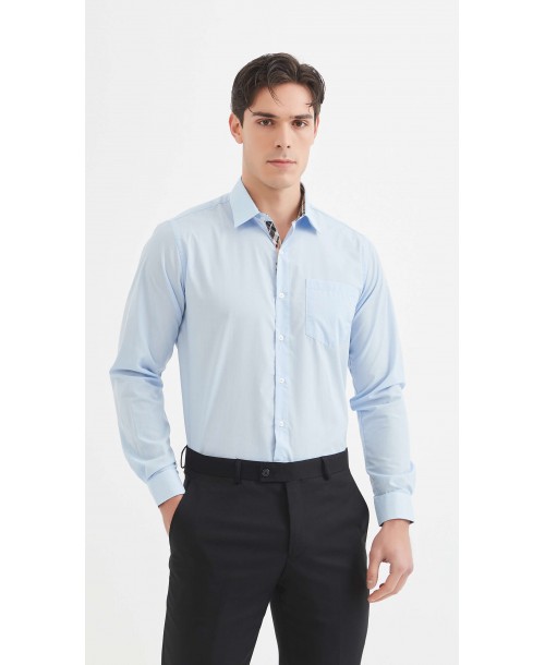 YE-278 Chemise bleu ciel coupe confort