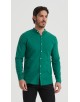 LIN-60-218 Chemise verte col mao en lin