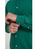 LIN-60-218 Chemise verte col mao en lin