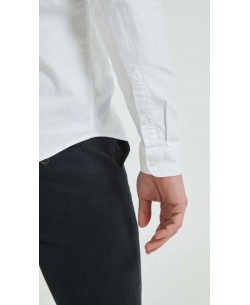 OXF-S01 Chemise blanche en 100% coton oxford royal