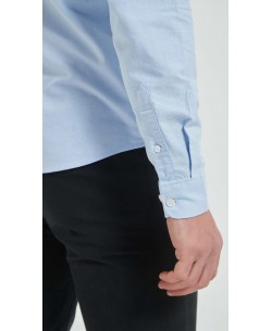 OXF-S02 Chemise bleu en 100% coton oxford royal