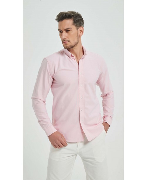 OXF-S07 Chemise corail en OXFORD