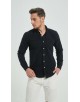 OXF-S09 Chemise noire en 100% coton oxford royal