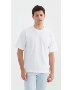 S319-01 T-shirt coton épais Oversize Blanc