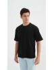 S319-02 T-shirt coton épais Oversize Noir