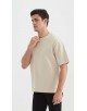 S319-03 T-shirt coton épais Oversize Beige