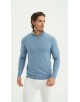 YE-6738-167 Pull bleu denim col camionneur