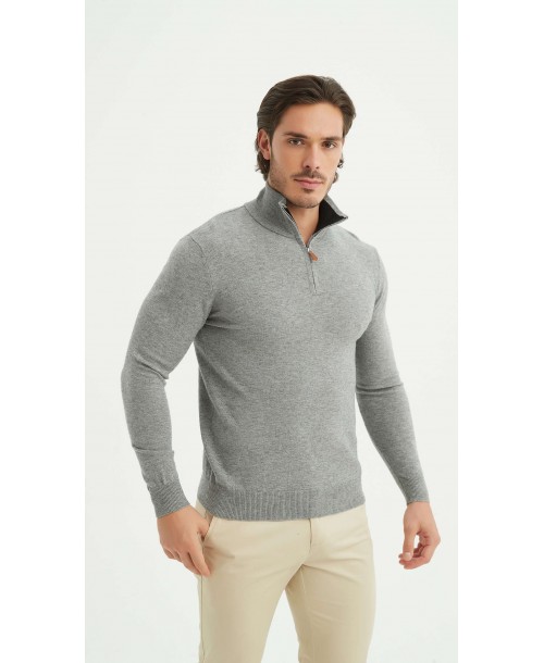 YE-6738-178 Pull gris col camionneur