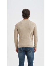 YE-6746-161 Pull beige col rond