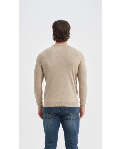 YE-6746-161 Pull beige col rond