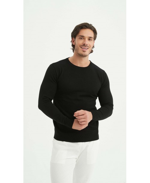 YE-6746-172 Pull noir col rond