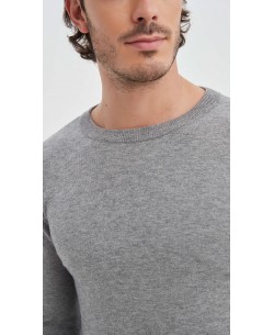 YE-6746-178 Pull gris col rond