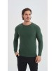 YE-6802-11 Pull col rond coton piqué - Vert menthe