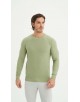 YE-6802-04 Pull col rond coton piqué - Vert