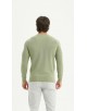 YE-6802-04 Pull col rond coton piqué - Vert