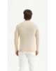 YE-6802-05 Pull col rond coton piqué - Beige