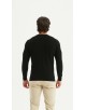 YE-6802-06 Pull col rond coton piqué - Noir