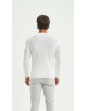 YE-6802-08 Pull col rond coton piqué - Blanc